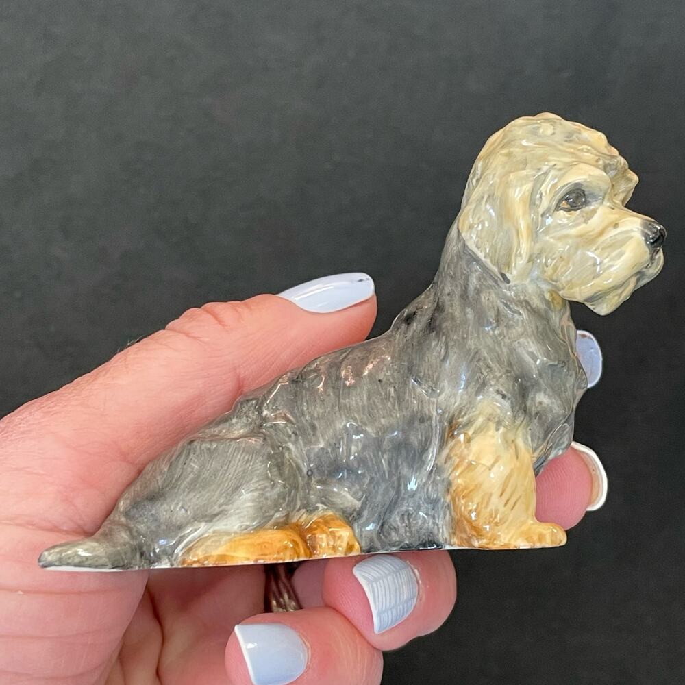 Royal Worcester Dog Figure 2943 Dandie Dinmont? Doris Lindner Glazed Porcelain